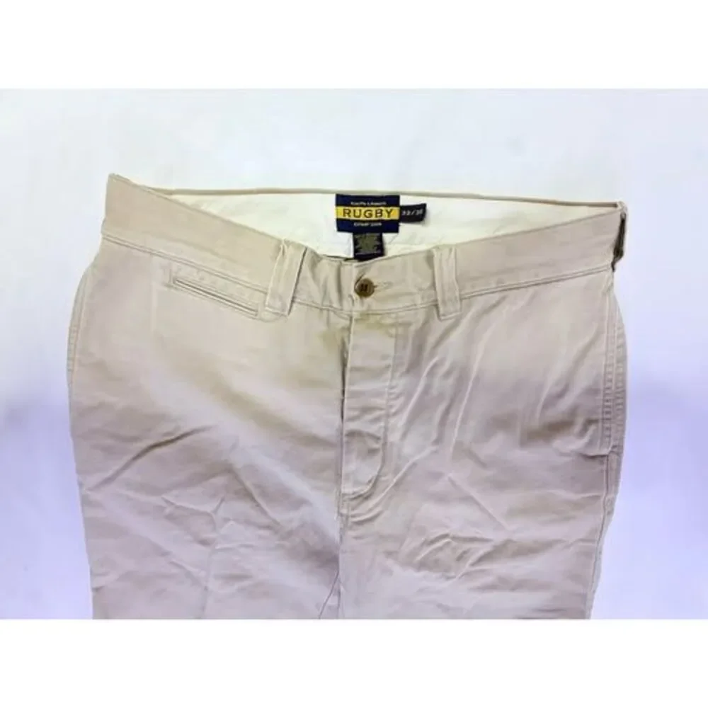 VTG Ralph Lauren Rugby Chino Pants Mens 32x30 Khaki Buckle Back Preppy Heritage